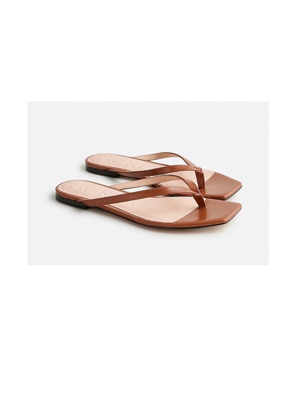 J Crew English Tan Leather Thong Sandals 7